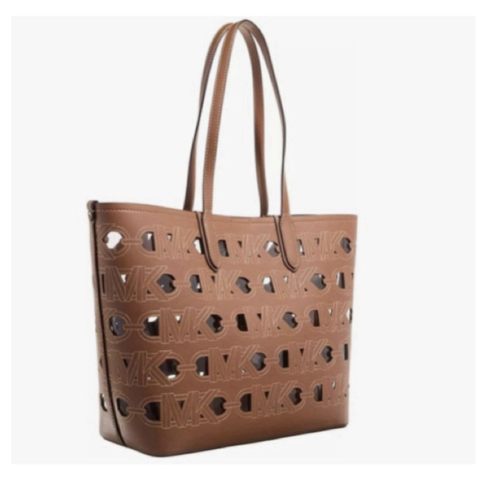 Michael Kors Eliza Large East West Tote Bag Brown Leather